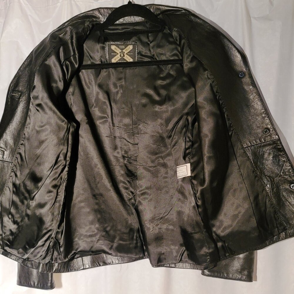 Women's Vera Pelle 100% Genuine Italian Leather Jacket ~ Black ~ Size 44 - Picture 5 of 8